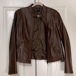 Brown Faux Moto jacket